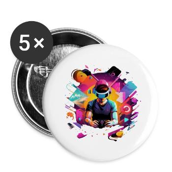 Gaming Immersion: Virtual Reality Players - Buttons small 1''/25 mm (5-pack) - white - Front