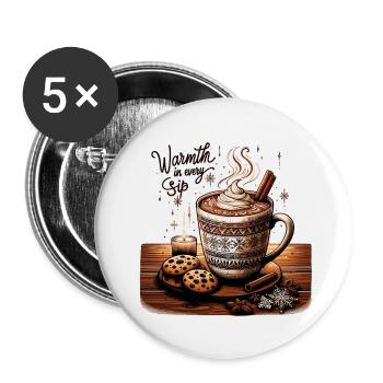 Warmth in every Sip - Buttons small 1''/25 mm (5-pack) - white - Front
