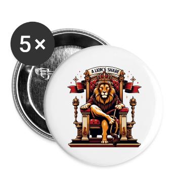 Lions Share - Buttons klein 25 mm (5er Pack) - Weiß - Vorne