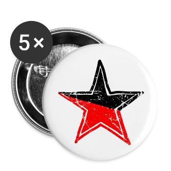 star red black drawn path - Buttons klein 25 mm (5er Pack) - Weiß - Vorne