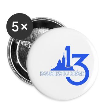 Bouches du Rhône - Buttons small 1''/25 mm (5-pack) - white - Front