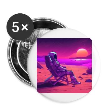 Astronaute sur Mars - Lot de 5 petits badges (25 mm) - blanc - Devant