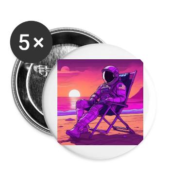 Astronaute sur Mars 1 - Lot de 5 petits badges (25 mm) - blanc - Devant
