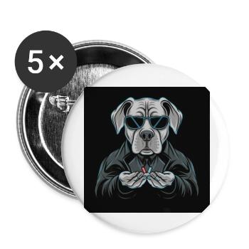 Chien Morpheus - Lot de 5 petits badges (25 mm) - blanc - Devant