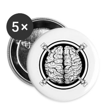 "Lobotomie Sonore" - Lot de 5 petits badges (25 mm) - blanc - Devant