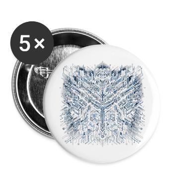 Digitale Festung - Buttons klein 25 mm (5er Pack) - Weiß - Vorne