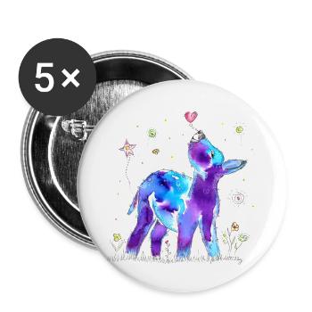 Gute Laune Esel - Buttons klein 25 mm (5er Pack) - Weiß - Vorne