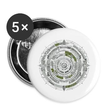 Digitaler Radar-Nexus - Buttons klein 25 mm (5er Pack) - Weiß - Vorne