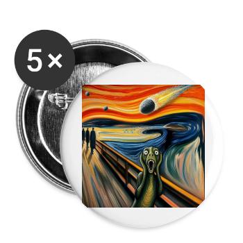 Dinosaurier-Schrei - Buttons klein 25 mm (5er Pack) - Weiß - Vorne