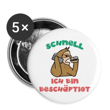 Egal Lustige Sprüche Ist Mir Wurscht Statement - Buttons klein 25 mm (5er Pack) - Weiß - Vorne