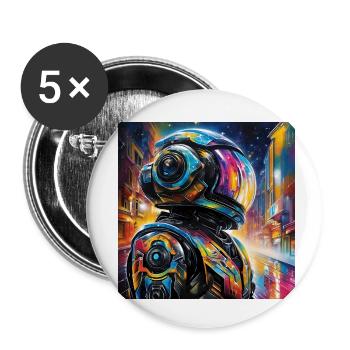 Astronaute - Lot de 5 petits badges (25 mm) - blanc - Devant