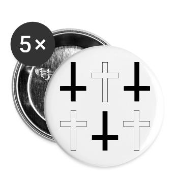 6 crosses - Buttons small 1''/25 mm (5-pack) - white - Front