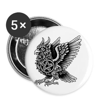 Evil Devil Pigeon - Buttons small 1''/25 mm (5-pack) - white - Front
