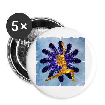 Yoga 24 e 38 - Lot de 5 petits badges (25 mm) - blanc - Devant