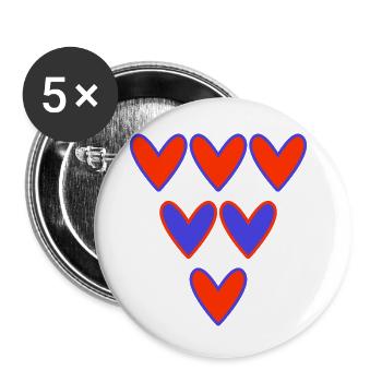LIEBE. PAAR. ICH HABE GERADE GEHEIRATET. Junggesellinnenabschied. VALENTINSTAG. - Buttons klein 25 mm (5er Pack) - Weiß - Vorne
