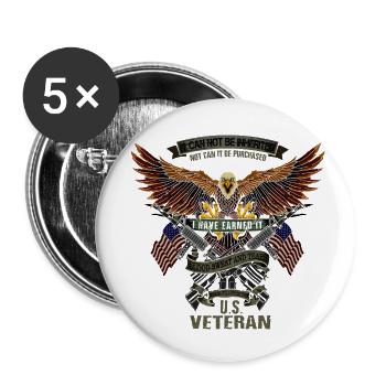 Armee Krieg Militär Uniform Force Soldat Veteran - Buttons klein 25 mm (5er Pack) - Weiß - Vorne