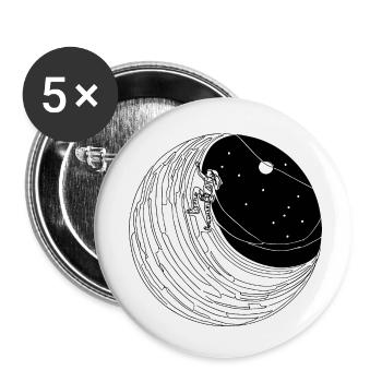 Climber on the moon with stars - Buttons small 1''/25 mm (5-pack) - white - Front