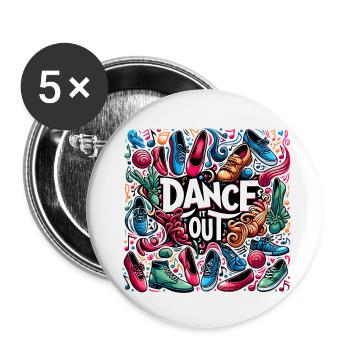 Rhythmus in Bewegung - Buttons klein 25 mm (5er Pack) - Weiß - Vorne