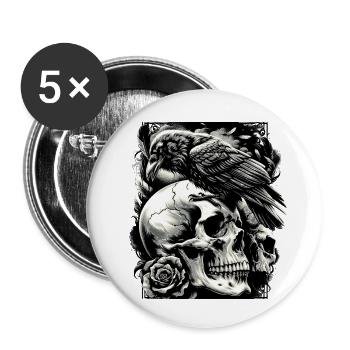 Gardien gothique - Lot de 5 petits badges (25 mm) - blanc - Devant