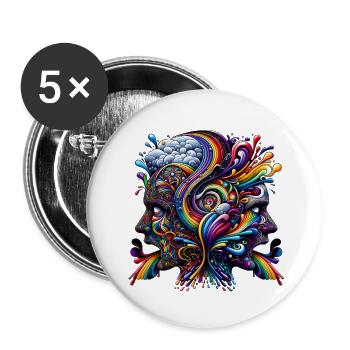 Mind Storm - Buttons small 1''/25 mm (5-pack) - white - Front
