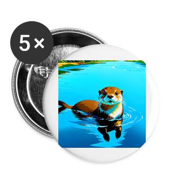 Otter - Buttons small 1''/25 mm (5-pack) - white - Front
