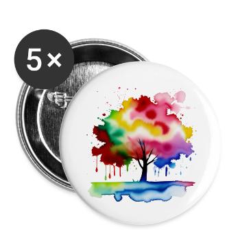 Tree - color splash - Buttons small 1''/25 mm (5-pack) - white - Front