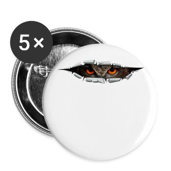 Owl Eyes That Peek From A Hole - Buttons small 1''/25 mm (5-pack) - white - Front