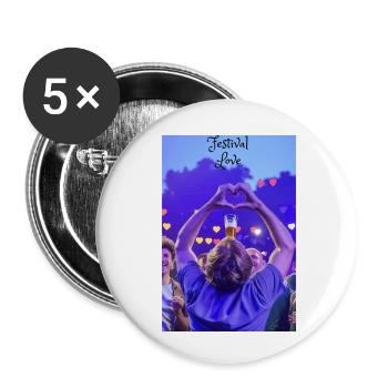 Festival Love - Buttons klein 25 mm (5er Pack) - Weiß - Vorne