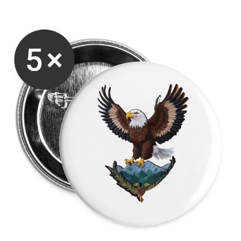 Beau pygargue à tête blanche - Lot de 5 petits badges (25 mm) - blanc - Devant