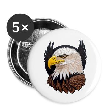 Beautiful bald eagle - Buttons small 1''/25 mm (5-pack) - white - Front