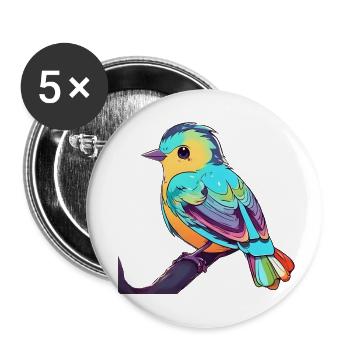Bip coloré - Lot de 5 petits badges (25 mm) - blanc - Devant