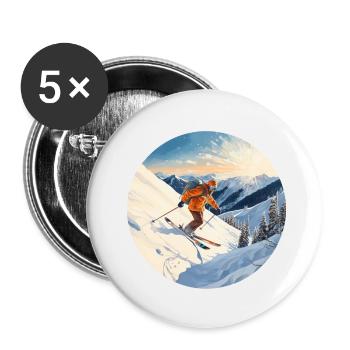Alpiner Nervenkitzel - Buttons klein 25 mm (5er Pack) - Weiß - Vorne