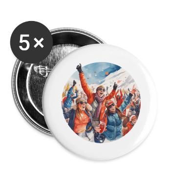 Après-ski - Lot de 5 petits badges (25 mm) - blanc - Devant
