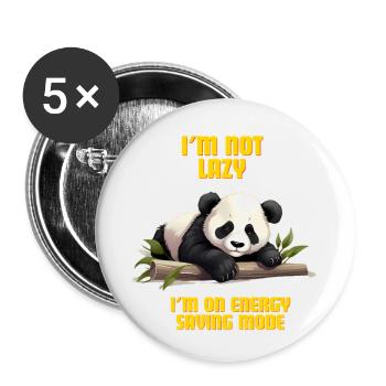 Lazy Panda - Buttons klein 25 mm (5er Pack) - Weiß - Vorne