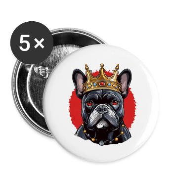 French Bulldog - Buttons klein 25 mm (5er Pack) - Weiß - Vorne