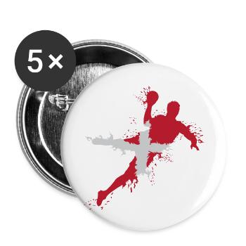 Équipe de handball Danemark Symbole Icône du logo - Lot de 5 petits badges (25 mm) - blanc - Devant