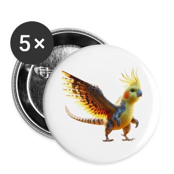 Nymphendino (01) - Buttons klein 25 mm (5er Pack) - Weiß - Vorne