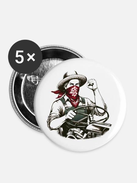 Der unnachgiebige Bauer - Buttons klein 25 mm (5er Pack) - Weiß