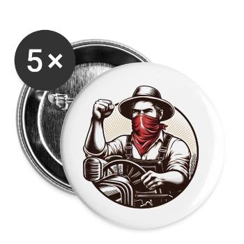 Agriculteur paysan - Lot de 5 petits badges (25 mm) - blanc - Devant