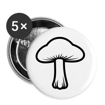 Pilz - Buttons klein 25 mm (5er Pack) - Weiß - Vorne