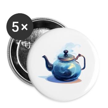 Winterly Teapot - Buttons small 1''/25 mm (5-pack) - white - Front