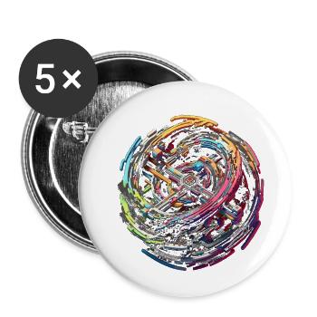 Voxel Infinity Labyrinth - Buttons klein 25 mm (5er Pack) - Weiß - Vorne