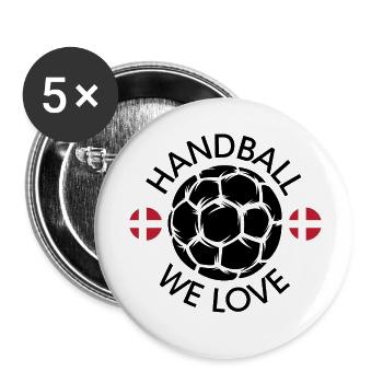 we love handball denmark european championship world handball player symbol - Buttons small 1''/25 mm (5-pack) - white - Front