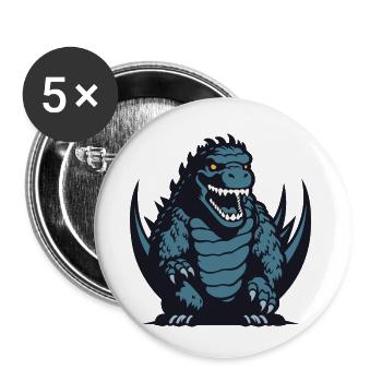 Tyrannosaurus Rex Logo - Lot de 5 petits badges (25 mm) - blanc - Devant