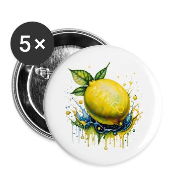 Lemon Mango - Buttons klein 25 mm (5er Pack) - Weiß - Vorne
