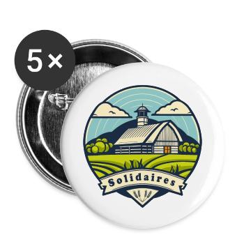 Soutien aux agriculteurs #10 - Lot de 5 petits badges (25 mm) - blanc - Devant