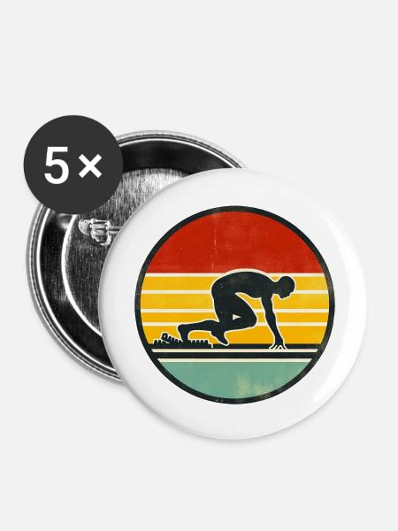 Sprinter - Track And Field 2 - Buttons klein 25 mm (5er Pack) - Weiß