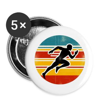 Sprinter - Track And Field - Buttons klein 25 mm (5er Pack) - Weiß - Vorne