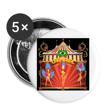 Samba T-shirt - Brasilien - Buttons klein 25 mm (5er Pack) - Weiß - Vorne