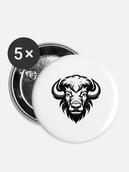 Buffalo Eleganz - Buttons klein 25 mm (5er Pack) - Weiß